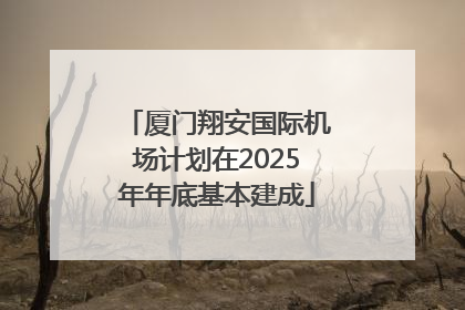 厦门翔安国际机场计划在2025年年底基本建成