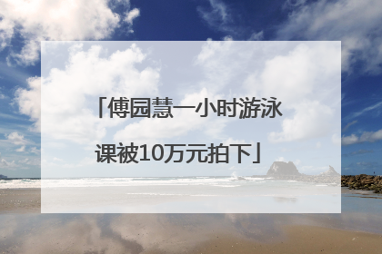 傅园慧一小时游泳课被10万元拍下