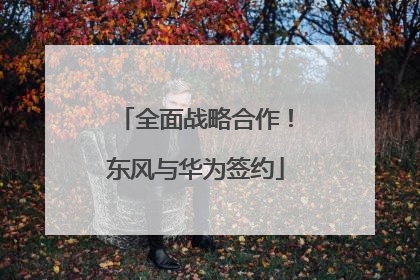 全面战略合作！东风与华为签约