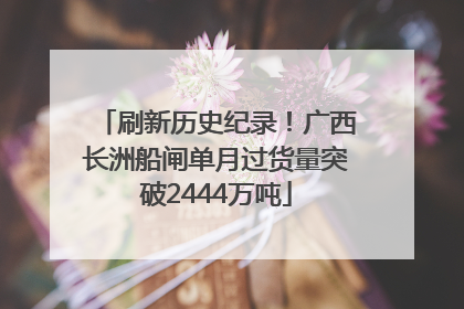 刷新历史纪录！广西长洲船闸单月过货量突破2444万吨