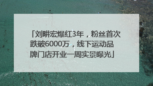 刘畊宏爆红3年，粉丝首次跌破6000万，线下运动品牌门店开业一周实景曝光