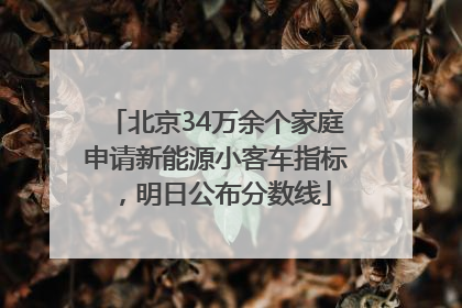 北京34万余个家庭申请新能源小客车指标，明日公布分数线