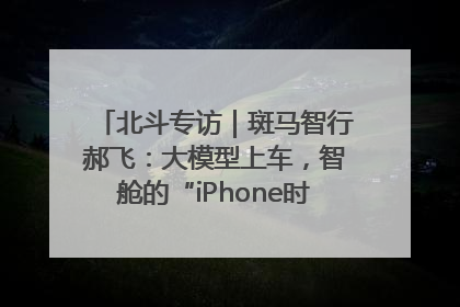 北斗专访｜斑马智行郝飞：大模型上车，智舱的“iPhone时刻”何时到来