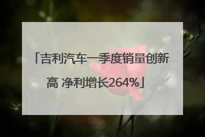 吉利汽车一季度销量创新高 净利增长264%