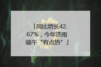 同比增长42.67%，今年济南端午“有点热”