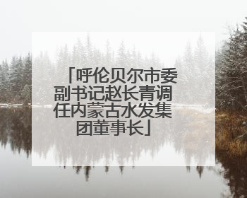 呼伦贝尔市委副书记赵长青调任内蒙古水发集团董事长