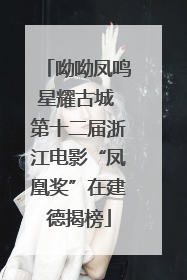 呦呦凤鸣星耀古城 第十二届浙江电影“凤凰奖”在建德揭榜