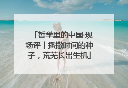 哲学里的中国·现场评丨播撒时间的种子，荒芜长出生机