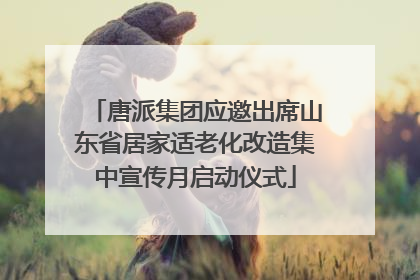唐派集团应邀出席山东省居家适老化改造集中宣传月启动仪式