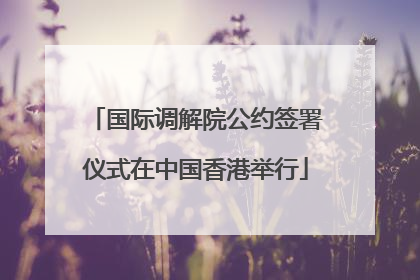 国际调解院公约签署仪式在中国香港举行