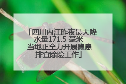 四川内江昨夜最大降水量171.5 毫米 当地正全力开展隐患排查除险工作