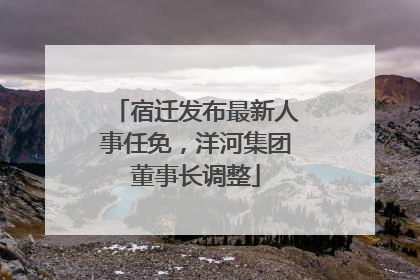 宿迁发布最新人事任免，洋河集团董事长调整