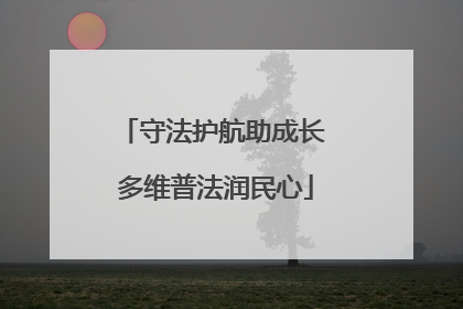 守法护航助成长 多维普法润民心