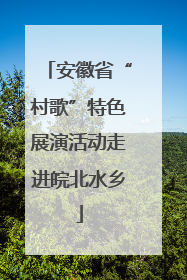 安徽省“村歌”特色展演活动走进皖北水乡
