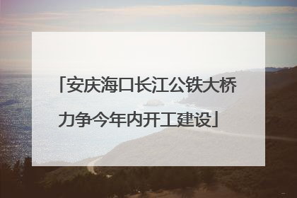 安庆海口长江公铁大桥力争今年内开工建设