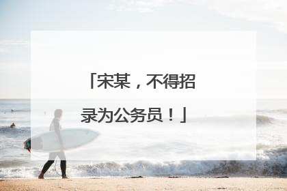 宋某，不得招录为公务员！