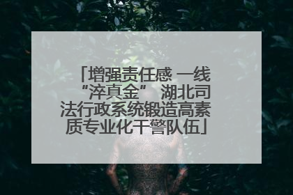 增强责任感 一线“淬真金” 湖北司法行政系统锻造高素质专业化干警队伍