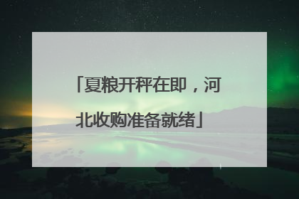 夏粮开秤在即，河北收购准备就绪