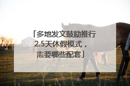 多地发文鼓励推行2.5天休假模式，需要哪些配套