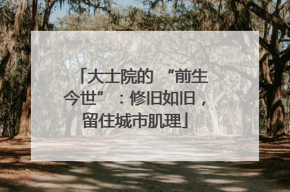 大士院的 “前生今世”：修旧如旧，留住城市肌理