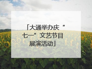 大通举办庆“七一”文艺节目展演活动