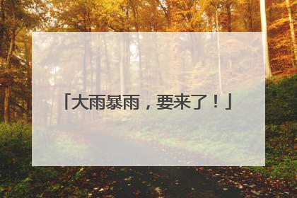 大雨暴雨，要来了！
