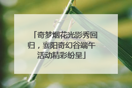 奇梦烟花光影秀回归，襄阳奇幻谷端午活动精彩纷呈