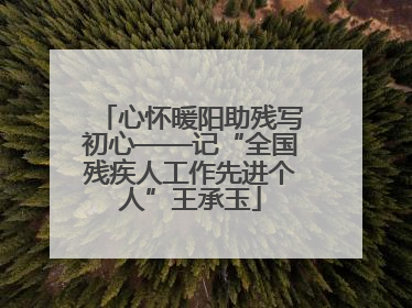 心怀暖阳助残写初心——记“全国残疾人工作先进个人”王承玉