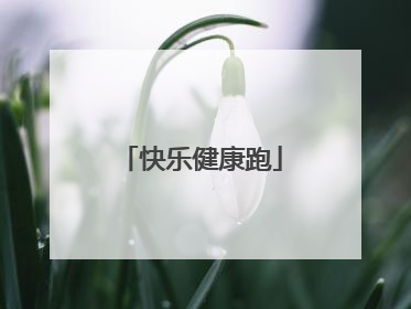 快乐健康跑