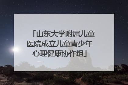 山东大学附属儿童医院成立儿童青少年心理健康协作组