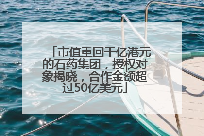市值重回千亿港元的石药集团，授权对象揭晓，合作金额超过50亿美元