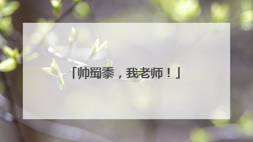 帅蜀黍，我老师！