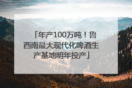 年产100万吨！鲁西南最大现代化啤酒生产基地明年投产