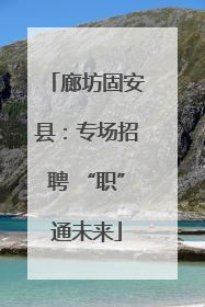 廊坊固安县：专场招聘 “职”通未来