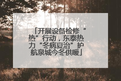 开展设备检修“热”行动，东泰热力“冬病夏治”护航泉城今冬供暖