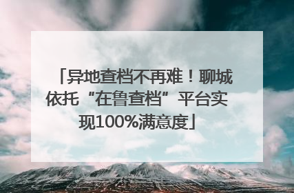 异地查档不再难！聊城依托“在鲁查档”平台实现100%满意度