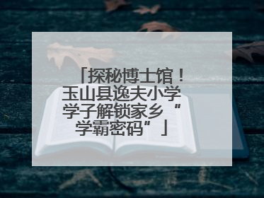 探秘博士馆！玉山县逸夫小学学子解锁家乡“学霸密码”
