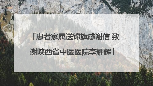 患者家属送锦旗感谢信 致谢陕西省中医医院李耀辉