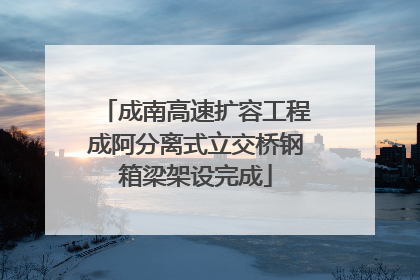 成南高速扩容工程成阿分离式立交桥钢箱梁架设完成