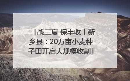 战三夏 保丰收丨新乡县：20万亩小麦种子田开启大规模收割