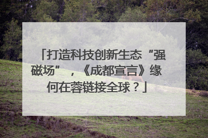 打造科技创新生态“强磁场”，《成都宣言》缘何在蓉链接全球？