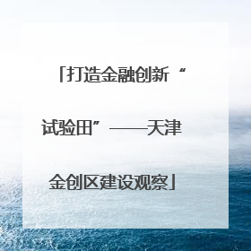 打造金融创新“试验田”——天津金创区建设观察