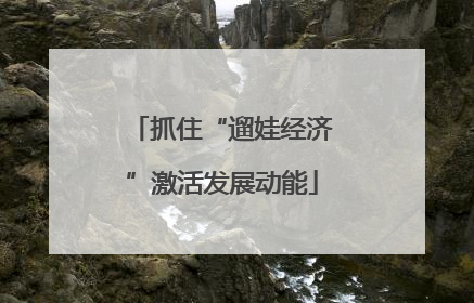 抓住“遛娃经济”激活发展动能