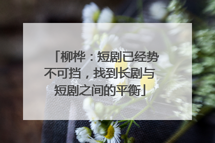 柳桦：短剧已经势不可挡，找到长剧与短剧之间的平衡