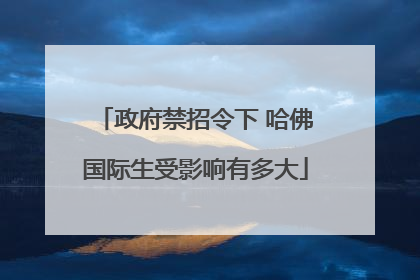 政府禁招令下 哈佛国际生受影响有多大