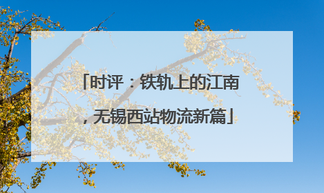 时评：铁轨上的江南，无锡西站物流新篇