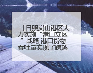 日照岚山港区大力实施“港口立区”战略 港口货物吞吐量实现了跨越式增长