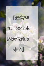 最高36℃！济宁本周天气预报来了