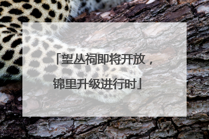望丛祠即将开放，锦里升级进行时