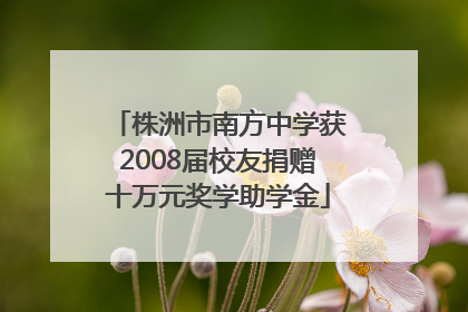 株洲市南方中学获2008届校友捐赠十万元奖学助学金